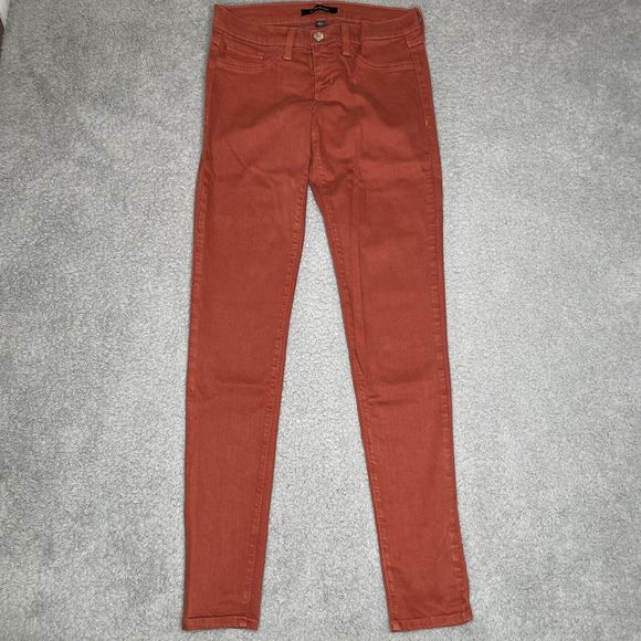 Flying Monkey Skinny Jeans Womens 27 Rust Brown Low Rise Stretch - Picture 1 of 12